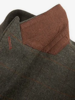 Vert - Veste de costume à carreaux Nova Fides italienne en laine Blend à carreaux
