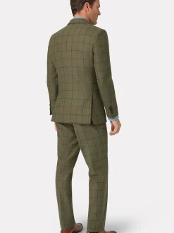 Vert - Veste de costume Brook Taverner en laine à carreaux
