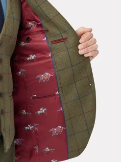 Vert - Veste de costume Brook Taverner en laine à carreaux