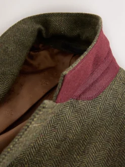 Vert - Veste de costume Coupe ajustée en laine à chevrons