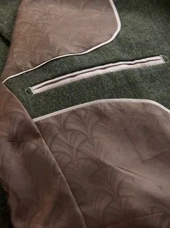 Vert - Veste de costume habillée en laine mérinos Blend