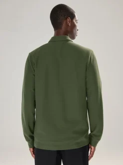 Vert - Veste-chemise texturée zippée