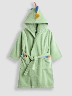 Vert avec dinosaure - Peignoir de bain JoJo Maman Bébé en tissu éponge