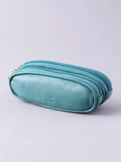 Vert bleu sarcelle - Étui Lakeland en cuir à deux verres