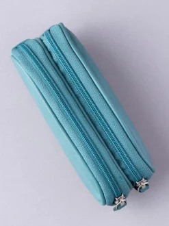 Vert bleu sarcelle - Étui Lakeland en cuir à deux verres