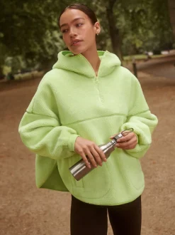 Vert citron - Veste Active Borg à capuche