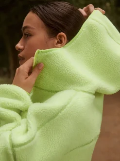 Vert citron - Veste Active Borg à capuche