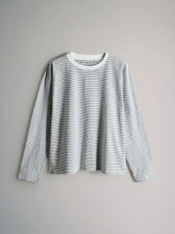 Vert clair/Rose/Blanc/Rayure - The Set lot de 4 t-shirts décontractés à manches longues 100% coton