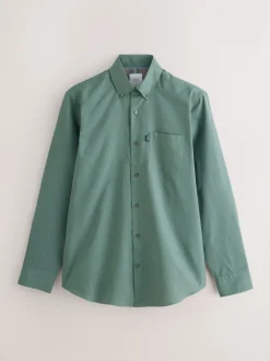 Vert écume de mer - Slim Fit (Slim Fit) - Chemises Oxford boutonnées Easy Iron