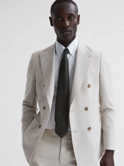 vert foncé - Cravate à pois en soie Reiss Liam