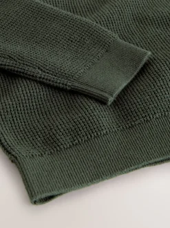 vert foncé - Polo texturé à manches longues (3-16ans)