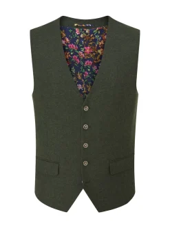 vert foncé - Skopes Jude Tweed Coupe sur mesure Suit Gilet