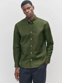 vert foncé - Slim Fit (Slim Fit) - Chemise Oxford à manches longues