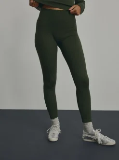 Vert forêt - Côtelé sans couture Taille haute Leggings