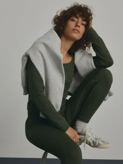 Vert forêt - Côtelé sans couture Taille haute Leggings