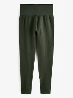 Vert forêt - Côtelé sans couture Taille haute Leggings