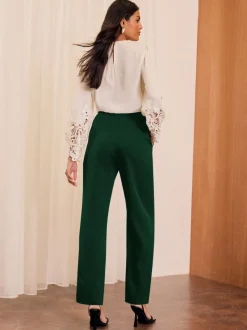 Vert forêt - Pantalons Love & Roses Coupe droite