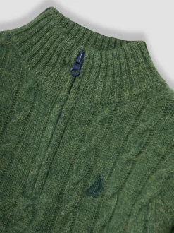 Vert forêt - Pull JoJo Maman Bébé classique à demi-fermeture éclair