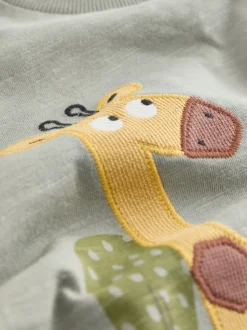 Vert girafe - T-shirt appliqué Manches courtes (3mths-7yrs)