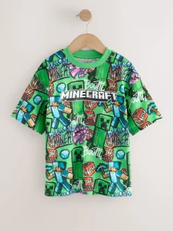 Vert imprimé sur l’ensemble - T-shirt Minecraft (3-16ans)