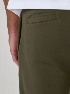 Vert kaki - Ajustement droit - Pantalon de jogging épais décontracté à dos brossé