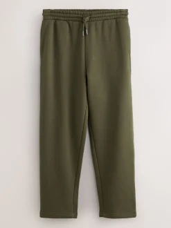 Vert kaki - Ajustement droit - Pantalon de jogging épais décontracté à dos brossé