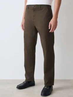 Vert kaki - Ajustement droit - Pantalon chino stretch