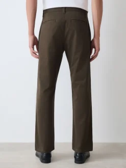 Vert kaki - Ajustement droit - Pantalon chino stretch