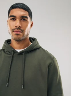 Vert kaki - Ajustement régulier - Sweat-shirt à capuche en jersey riche en coton épais