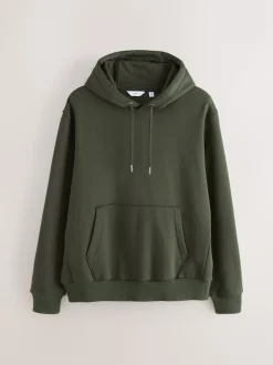 Vert kaki - Ajustement régulier - Sweat-shirt à capuche en jersey riche en coton épais