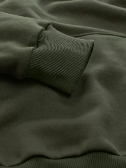 Vert kaki - Ajustement régulier - Sweat-shirt à capuche en jersey riche en coton épais