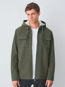 Vert kaki - Borg Veste-chemise doublée en polaire