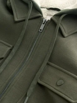 Vert kaki - Borg Veste-chemise doublée en polaire