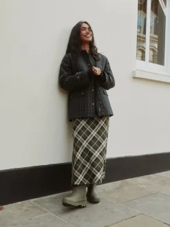 Vert kaki - Bottes de pluie hauteur genou doublées de fausse fourrure haut de gamme