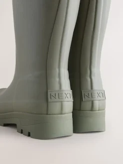 Vert kaki - Bottes de pluie hauteur genou doublées de fausse fourrure haut de gamme