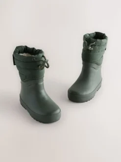 Vert kaki - Bottes de pluie à poignets matelassés