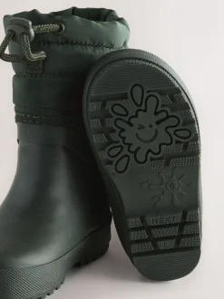 Vert kaki - Bottes de pluie à poignets matelassés
