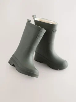 Vert kaki - Bottes en caoutchouc doublées
