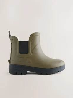 Vert kaki - Bottines en caoutchouc avec doublure chaude