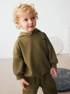 Vert kaki - Ensemble Sweat-shirt à capuche et Survêtement à slogan (3mois-7ans)