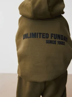 Vert kaki - Ensemble Sweat-shirt à capuche et Survêtement à slogan (3mois-7ans)