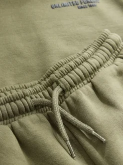 Vert kaki - Ensemble Sweat-shirt à capuche et Survêtement à slogan (3mois-7ans)