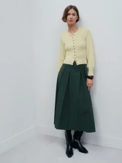 Vert kaki - Jupe Midi plissée
