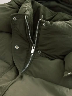 Vert kaki - Manteau long rembourré imperméable