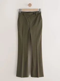 Vert kaki - Pantalon bootcut habillé avec laine