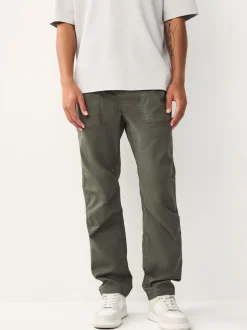 Vert kaki - Pantalons Authentiques riches en Coton Extensible