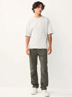 Vert kaki - Pantalons Authentiques riches en Coton Extensible