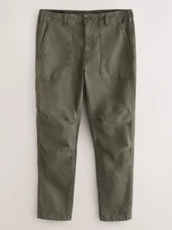 Vert kaki - Pantalons Authentiques riches en Coton Extensible