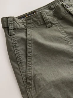 Vert kaki - Pantalons Authentiques riches en Coton Extensible