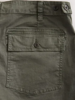 Vert kaki - Pantalons Authentiques riches en Coton Extensible